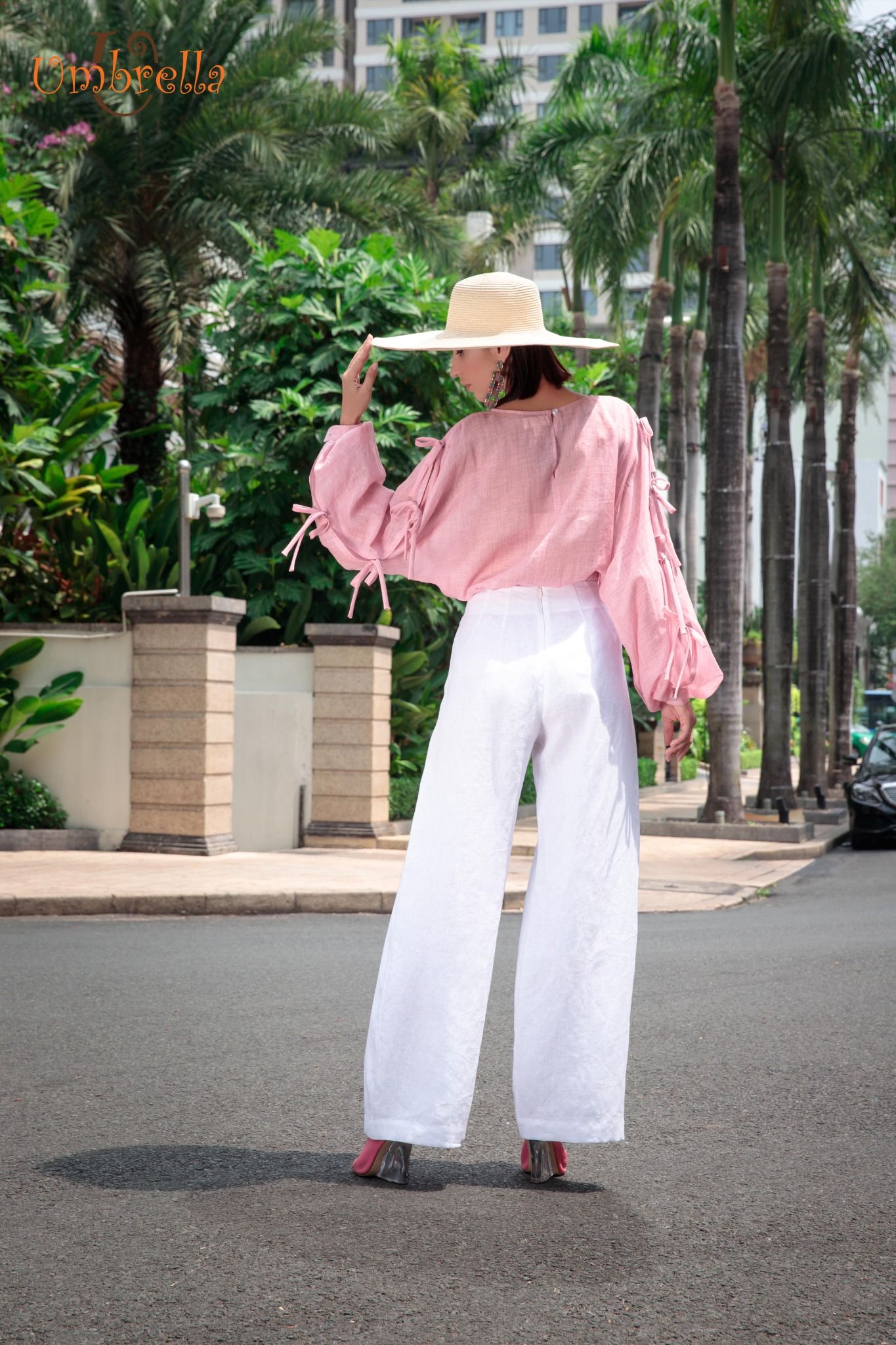 Áo Linen tay thắt nhiều nơ