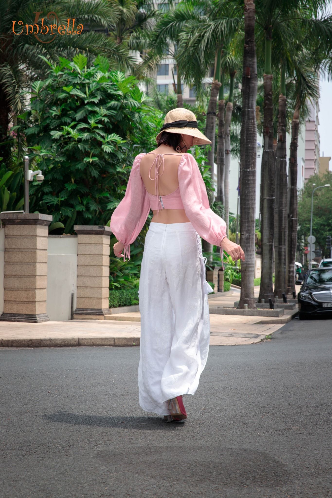 Áo Linen ngực nhún tay phồng