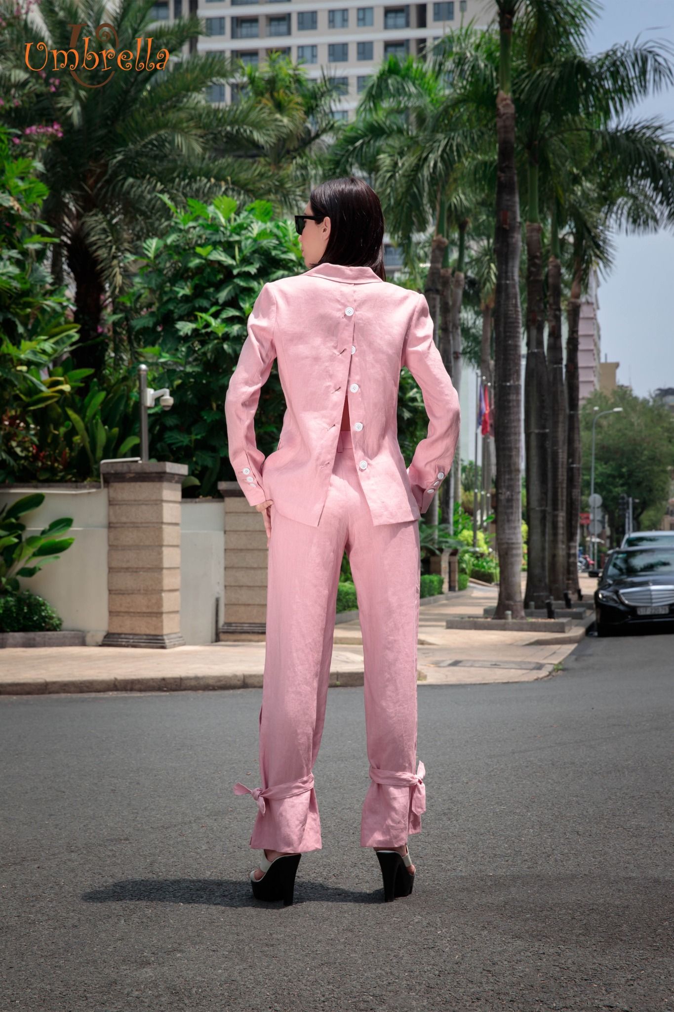 Quần Linen nút nơ chân