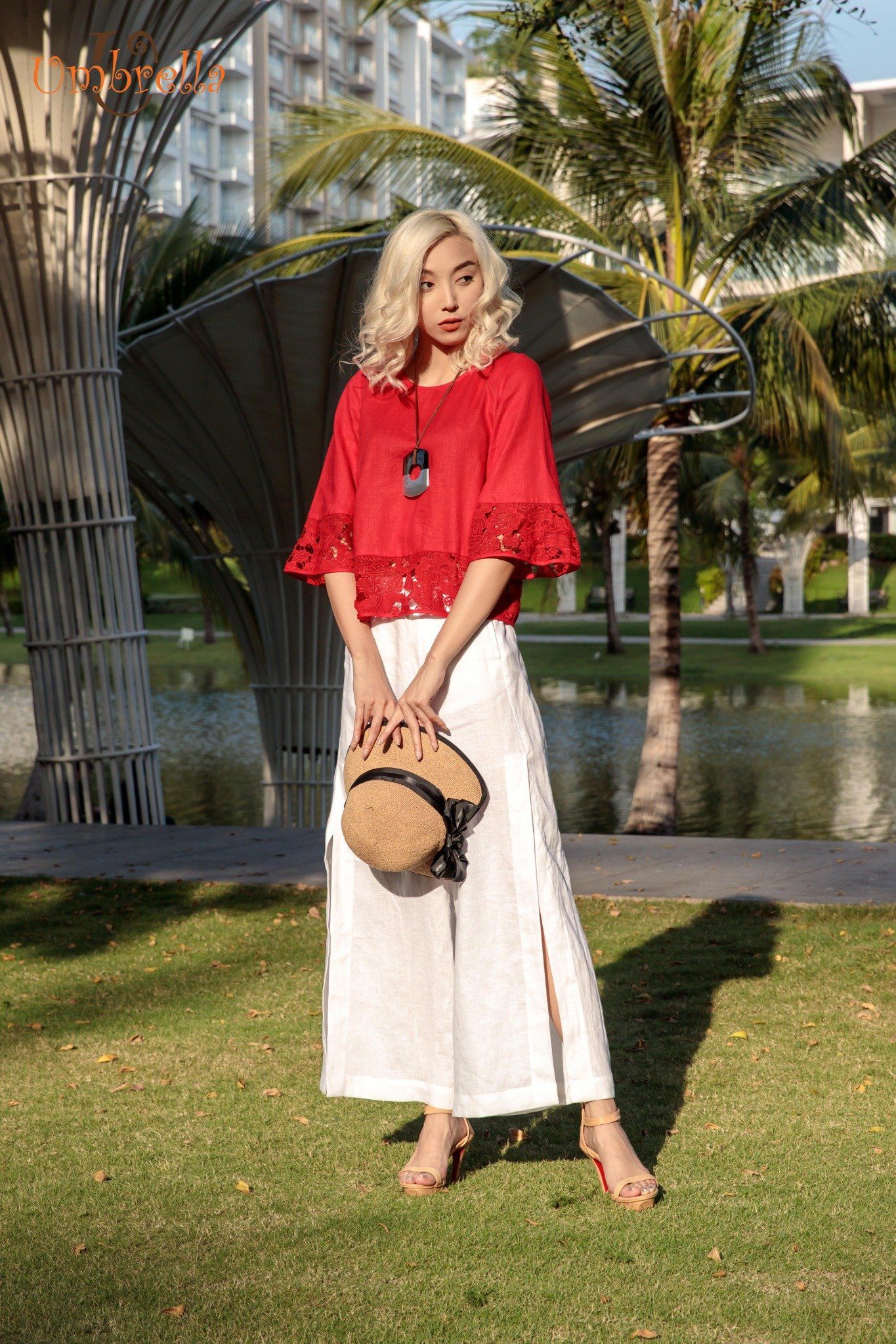 Áo phối ren tay eo