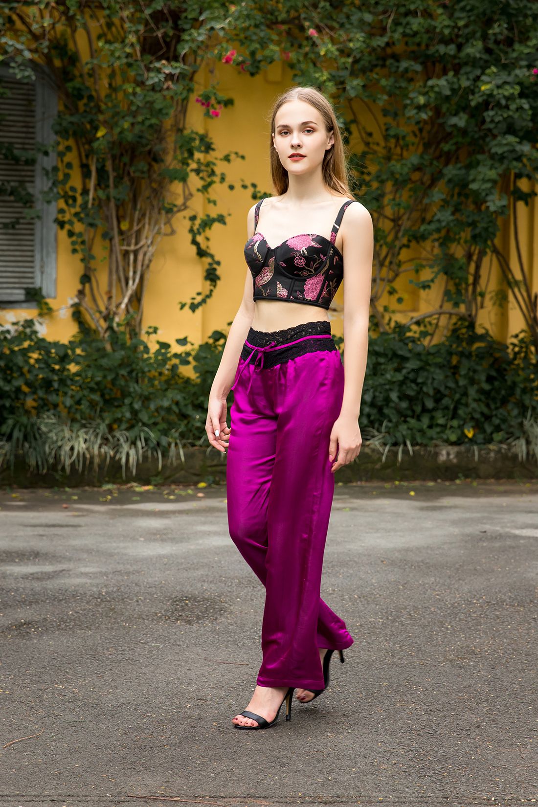 Quần lụa lưng ren thun