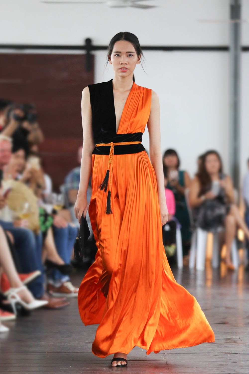Velvet silk maxi dress