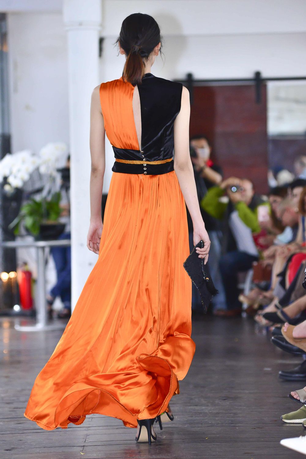 Velvet silk maxi dress