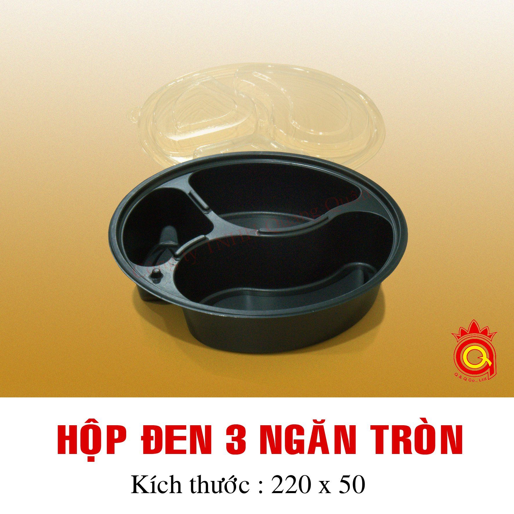 QQ-0024 - Hộp đen 3 ngăn tròn