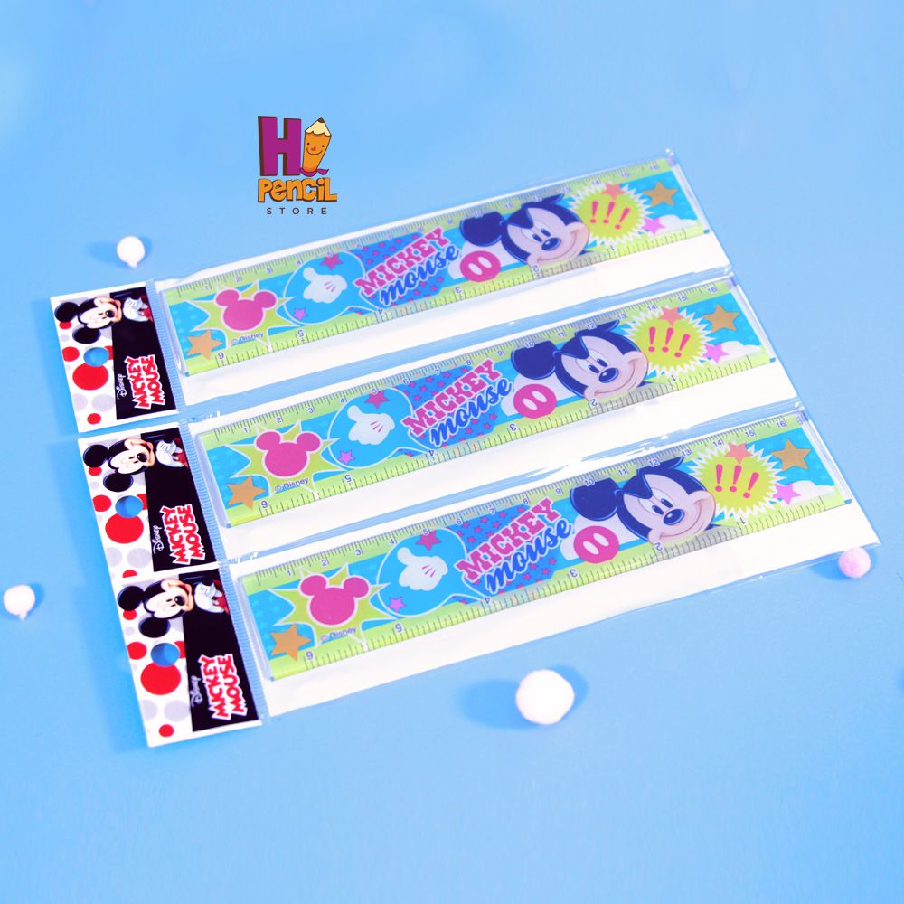 Thước Nhựa 15cm Mickey Vàng