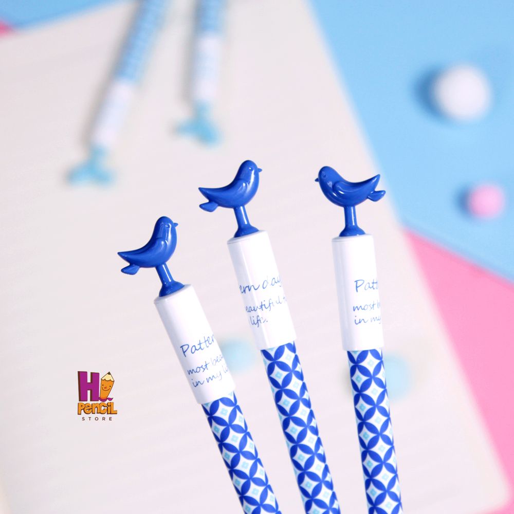 Bút Bi Nắp Lá Xanh Dương