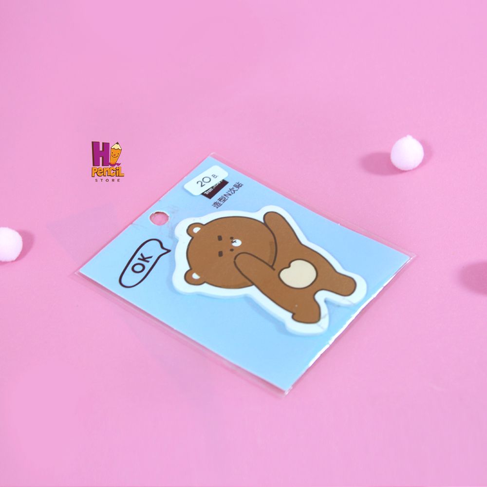 Giấy Note Xanh Gấu Ok