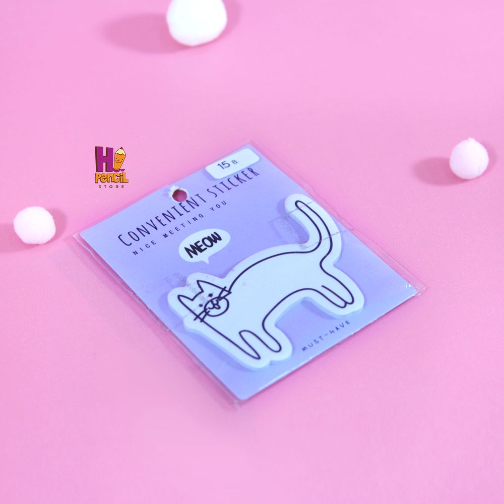 Giấy Note Tím Mèo Trắng