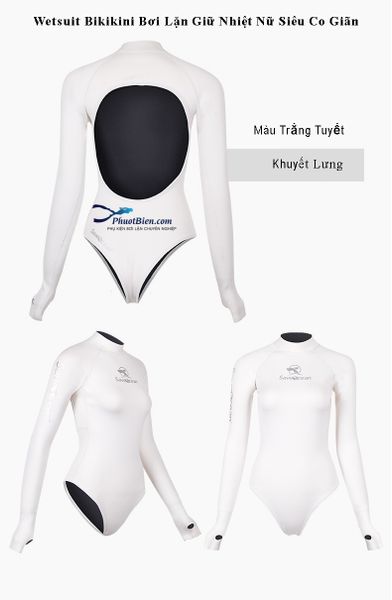 Đồ bơi lặn bikini wetsuit giữ nhiệt nữ bestdiving saveocean 2mm tay dài