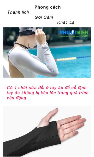 Đồ Bơi 1 Mảnh Bikini tay dài hở lưng