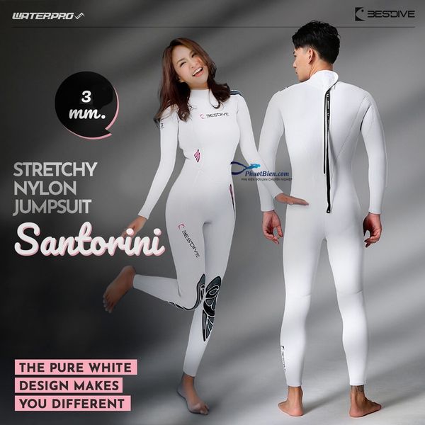 Đồ lặn nữ màu trắng Bestdive Wetsuit Santorini - ALN1081