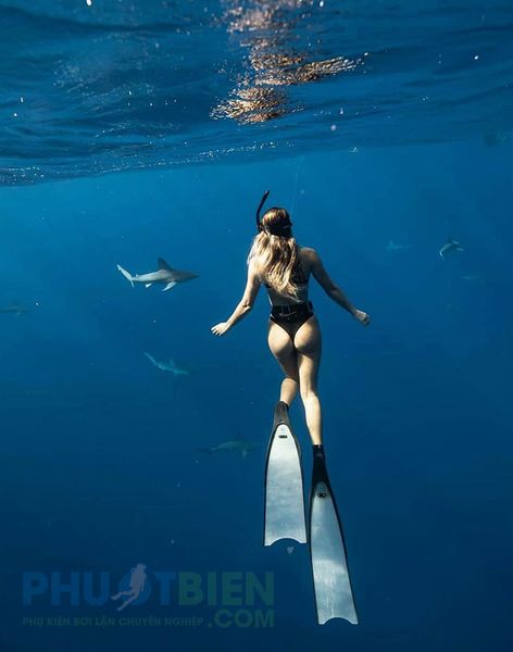 Chân nhái lặn freedive Leader Fins Màu Trắng Ice Bi-Fins