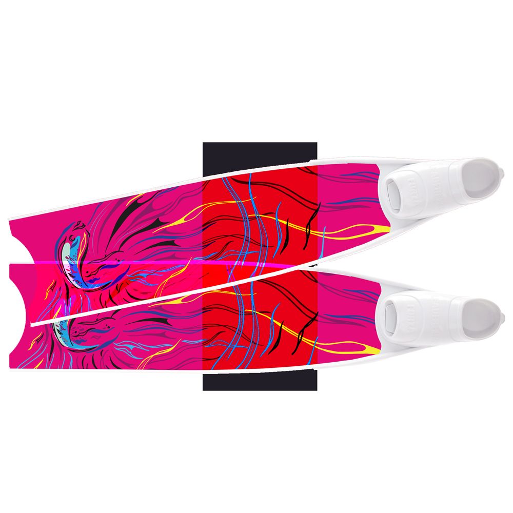 Chân nhái lặn biển freedive leaderfins Limited Edition Semitransparent - Pink Fish Bi-Fins