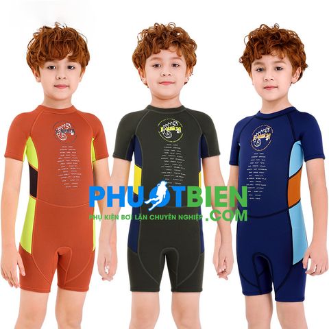  Đồ Bơi Giữ Nhiệt Cho Bé Trai 2-8 Tuổi - Wetsuit X-ManTa - ALT601 