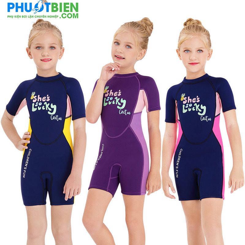 Đồ Bơi Chống Lạnh Cho Bé Gái 2-6 Tuổi Wetsuit ALT651