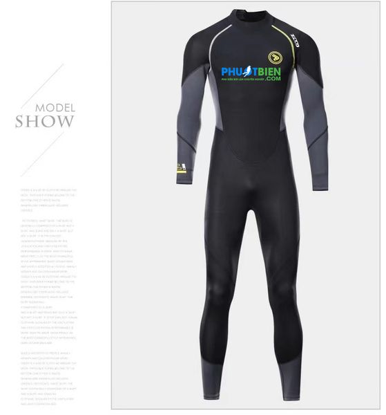Áo bơi nam mùa đông tay dài giữ nhiệt wetsuit bơi lặn nam 1.5mm