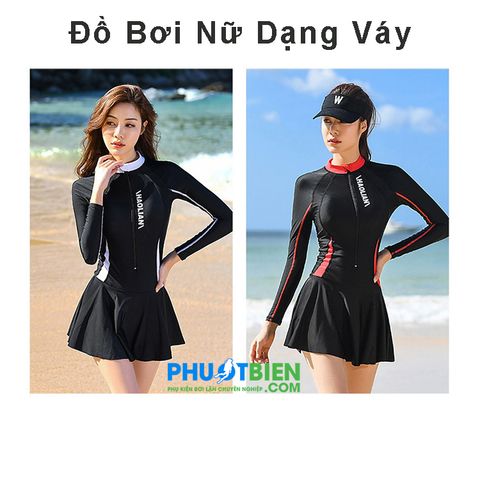  Đồ Bơi Nữ Dài Tay Dạng Váy - QV9600 