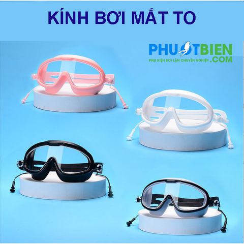  Kính Bơi Mắt To Chống Mờ Có Nút Bịt Tai 