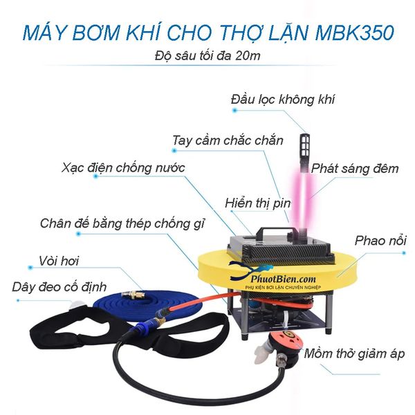 Máy Bơm Khí Oxy chơ thợ lặn