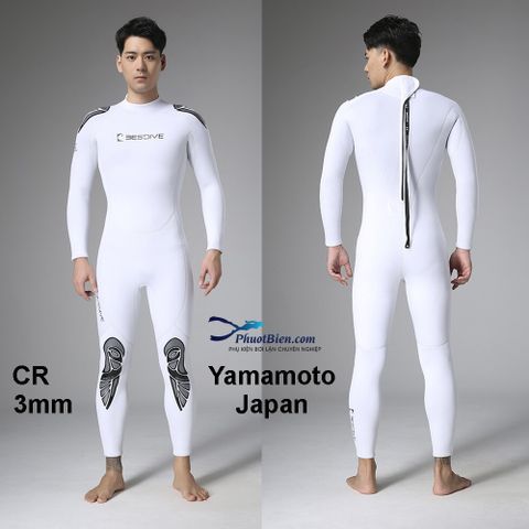  Đồ Lặn 3mm BestDive Wetsuit Màu Trắng Sanorini Nhật Bản - AL2081 