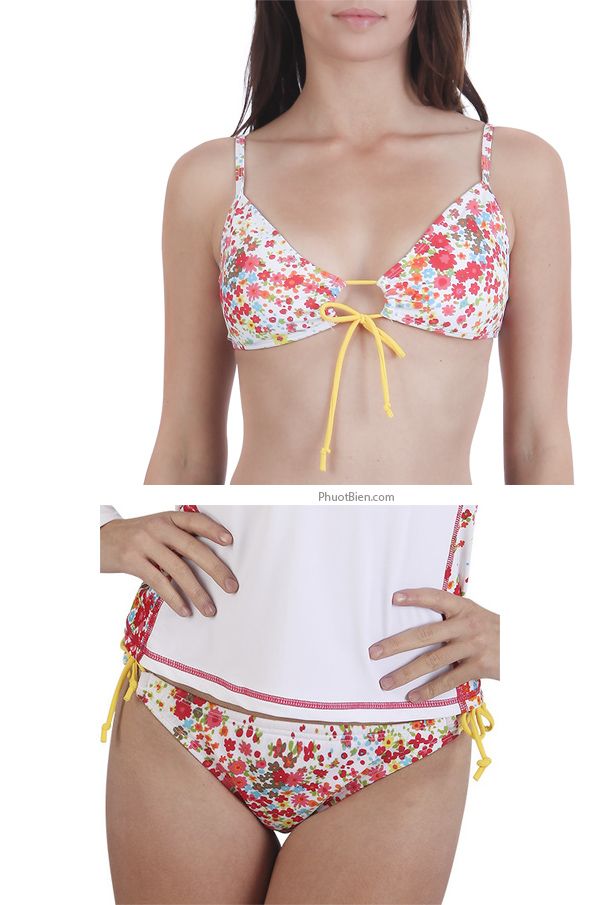 Bộ Áo + Quần Bơi Bikini 2 Mảnh In Kĩ Thuật Số SBART QA001