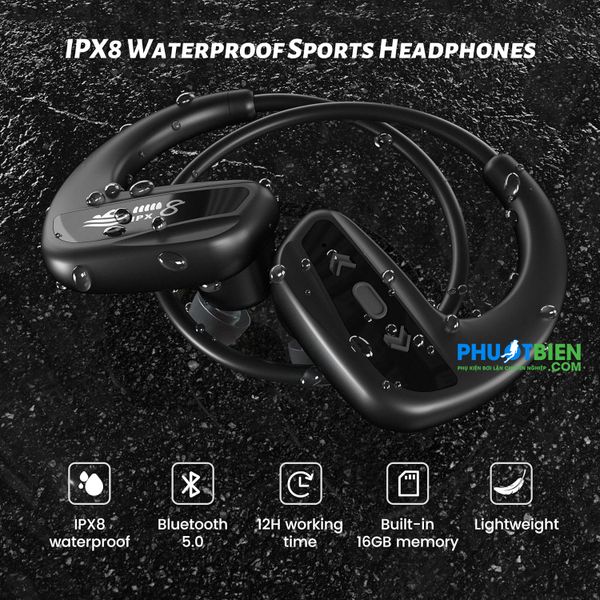 Tai nghe bluetooth không dây chống nước waterproof bluetooth headphone