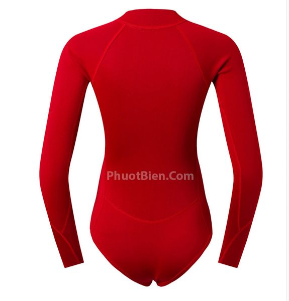 Wetsuit Bikini Bơi Lặn Giữ Nhiệt Nữ 2mm màu đỏ