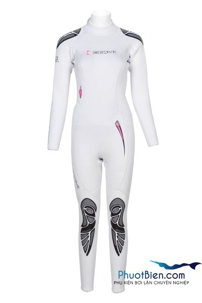 Đồ lặn nữ màu trắng Bestdive Wetsuit Santorini 3mm - ALN1081