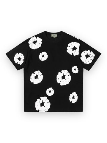 Phông Denim Tear Cotton Wreath - Black