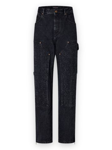 LO Monogram Denim Carpenter Pant 1AFADA - Black