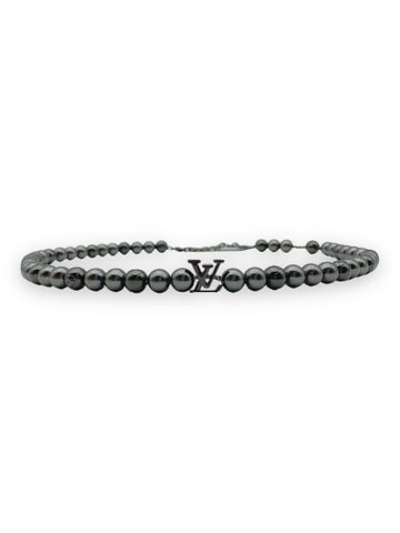 Vòng cổ LO Monogram Pearls - Black