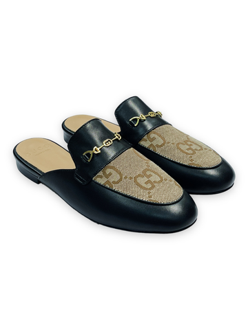 GC Slipper Jumbo GG Leather - Đen