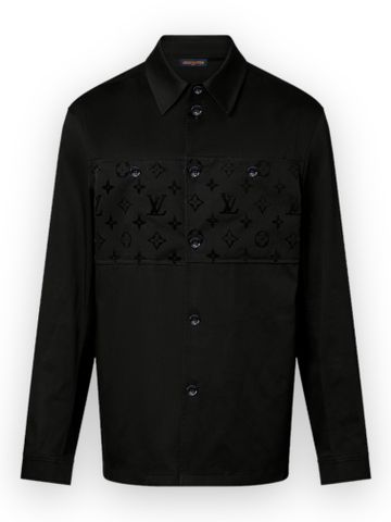 SM LO Flocked Casual Overshirt - Black