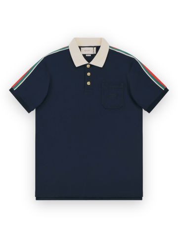 Polo GC Striped Web intarsia - Navy