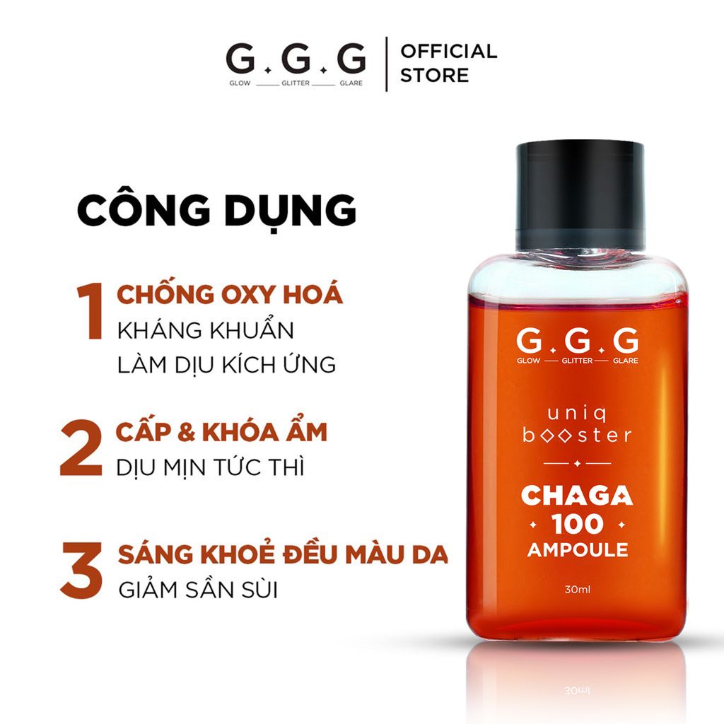 Booster Nấm Chaga Tinh Chất Ampoule Cấp Ẩm Sâu Làm Dịu & Phục Hồi Da Khỏe G.G.G 30ml