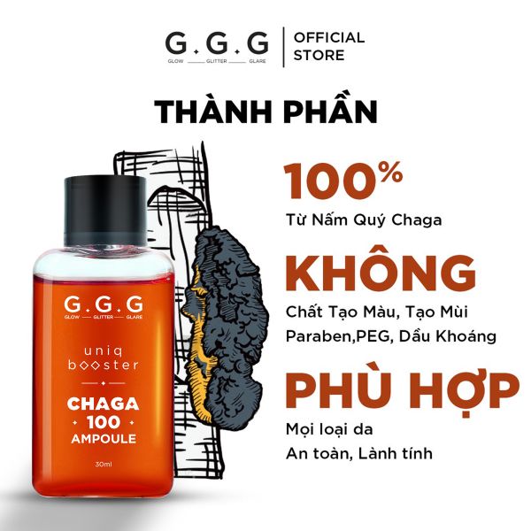 Booster Nấm Chaga Tinh Chất Ampoule Cấp Ẩm Sâu Làm Dịu & Phục Hồi Da Khỏe G.G.G 30ml