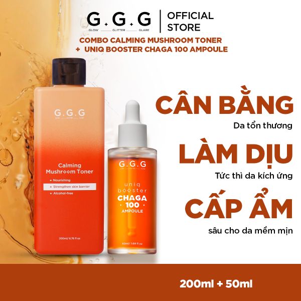  Combo 1 Tinh Chất Booster Nấm G.G.G 50ml + 1 Toner Nấm G.G.G 200ml 