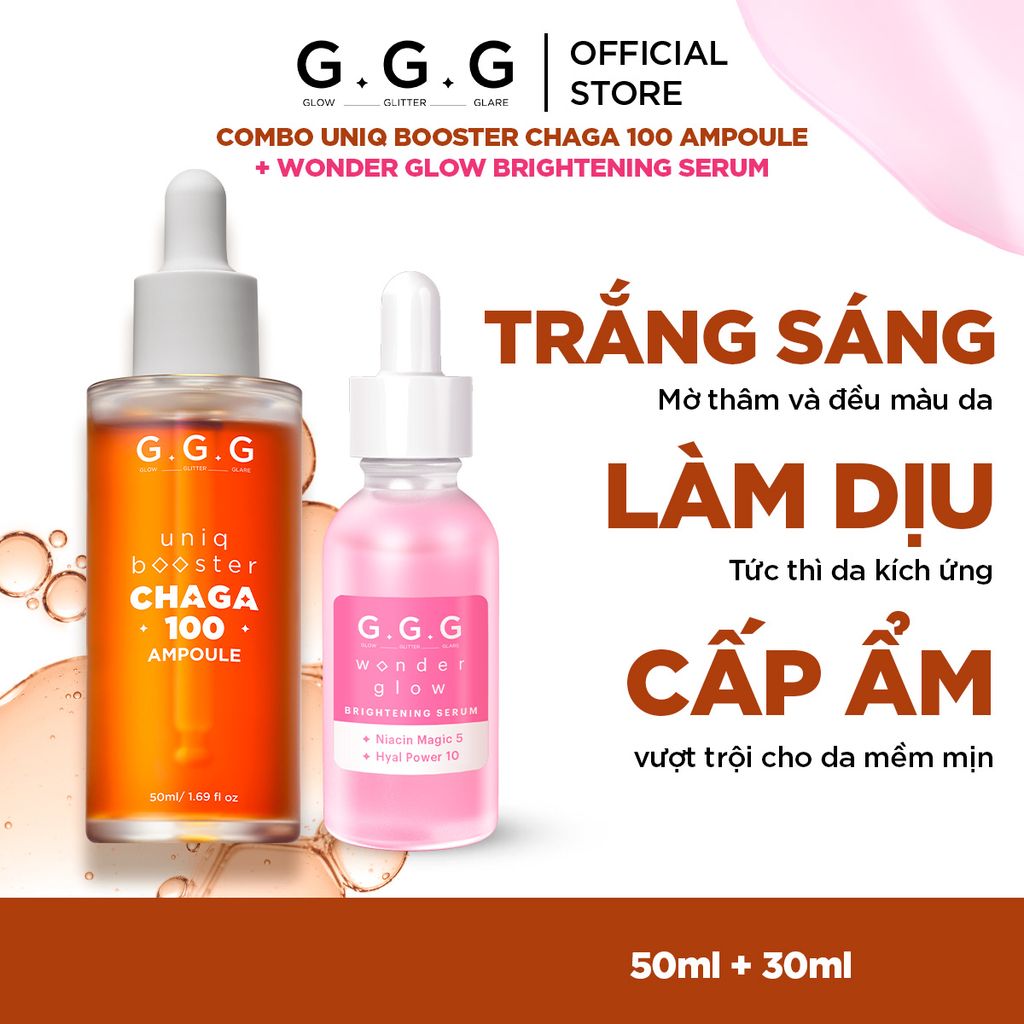 Combo 1 Tinh Chất Booster Nấm G.G.G 50ml + 1 Tinh Chất Dưỡng Sáng G.G.G 30ml