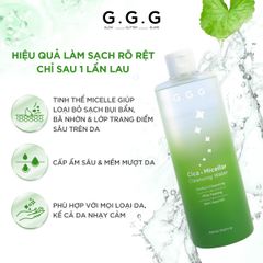 Nước tẩy trang sạch sâu, mát mịn, mượt da G.G.G Cica Micellar Cleansing Water 400ml