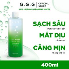 Nước tẩy trang sạch sâu, mát mịn, mượt da G.G.G Cica Micellar Cleansing Water 400ml