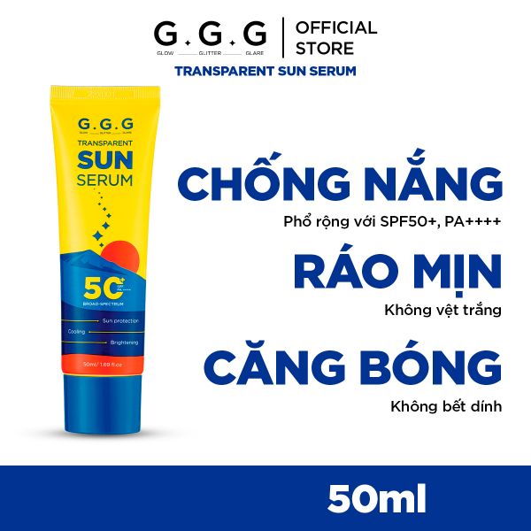  Kem Chống Nắng dạng Serum, Chống Nắng Phổ Rộng, Dưỡng Da G.G.G Transparent Sun Serum SPF50+/PA++++ 50ml 