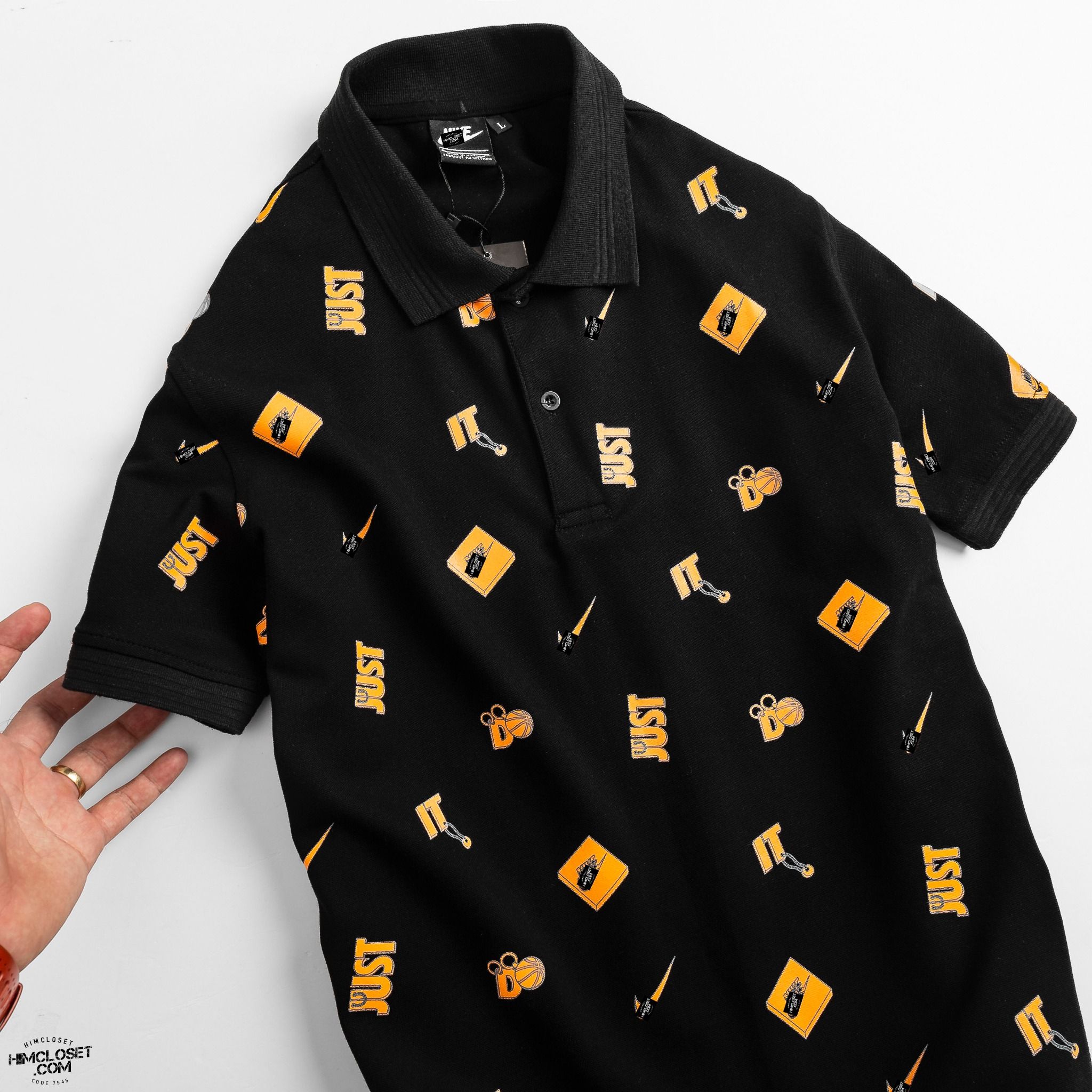 Polo NKE Hoạ Tiết Cam