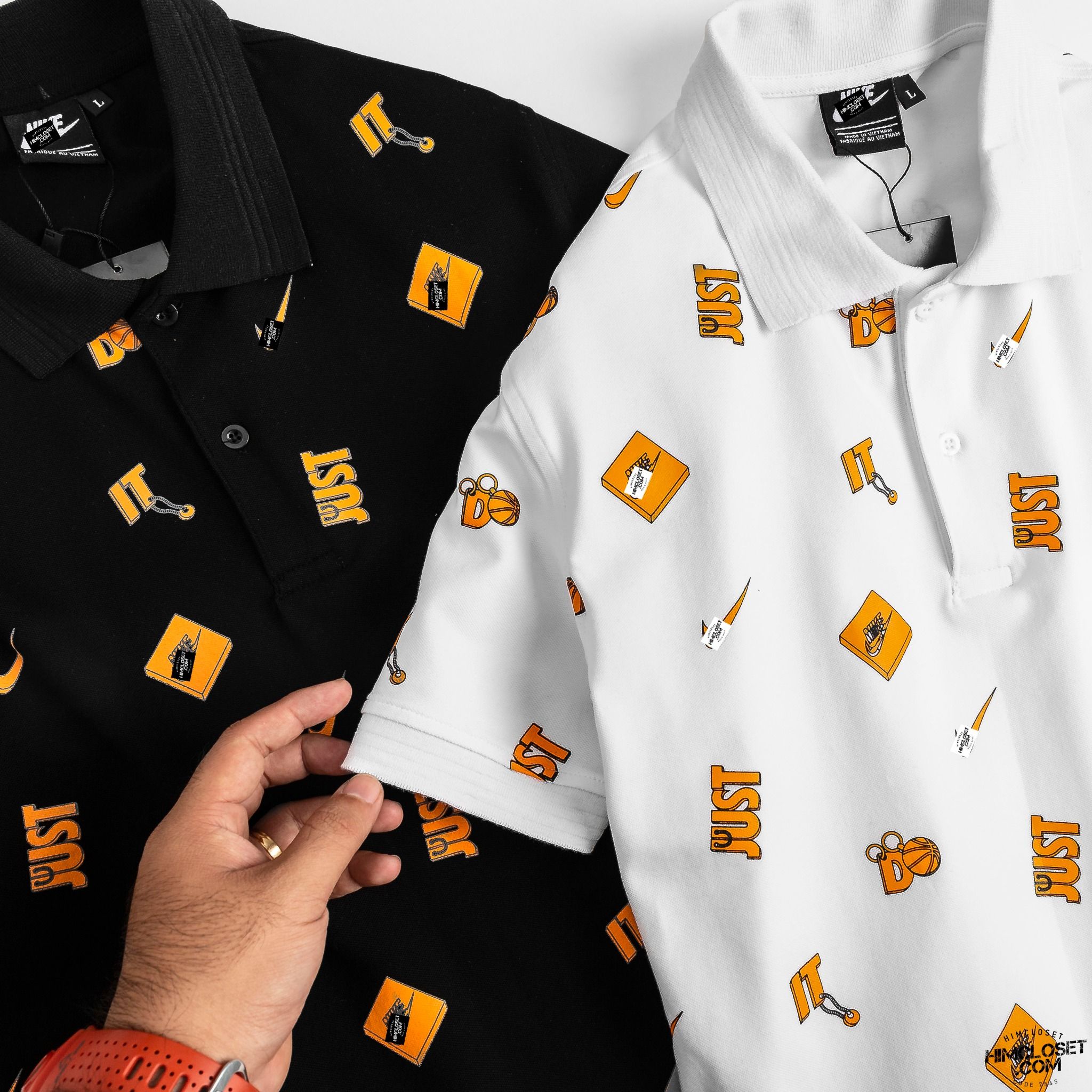 Polo NKE Hoạ Tiết Cam