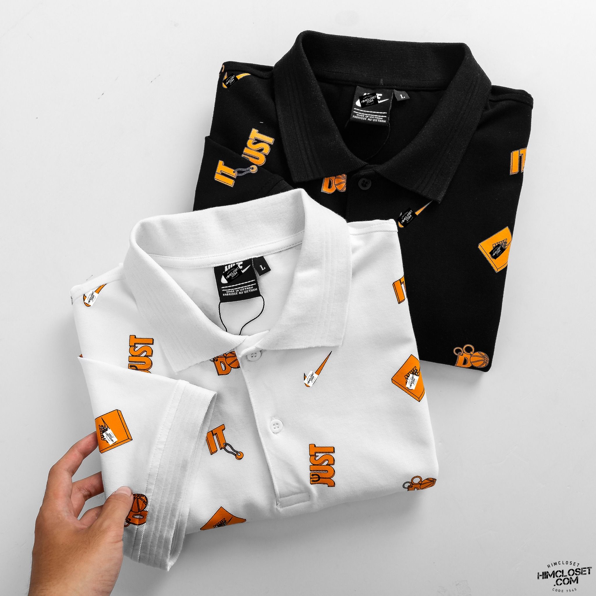 Polo NKE Hoạ Tiết Cam