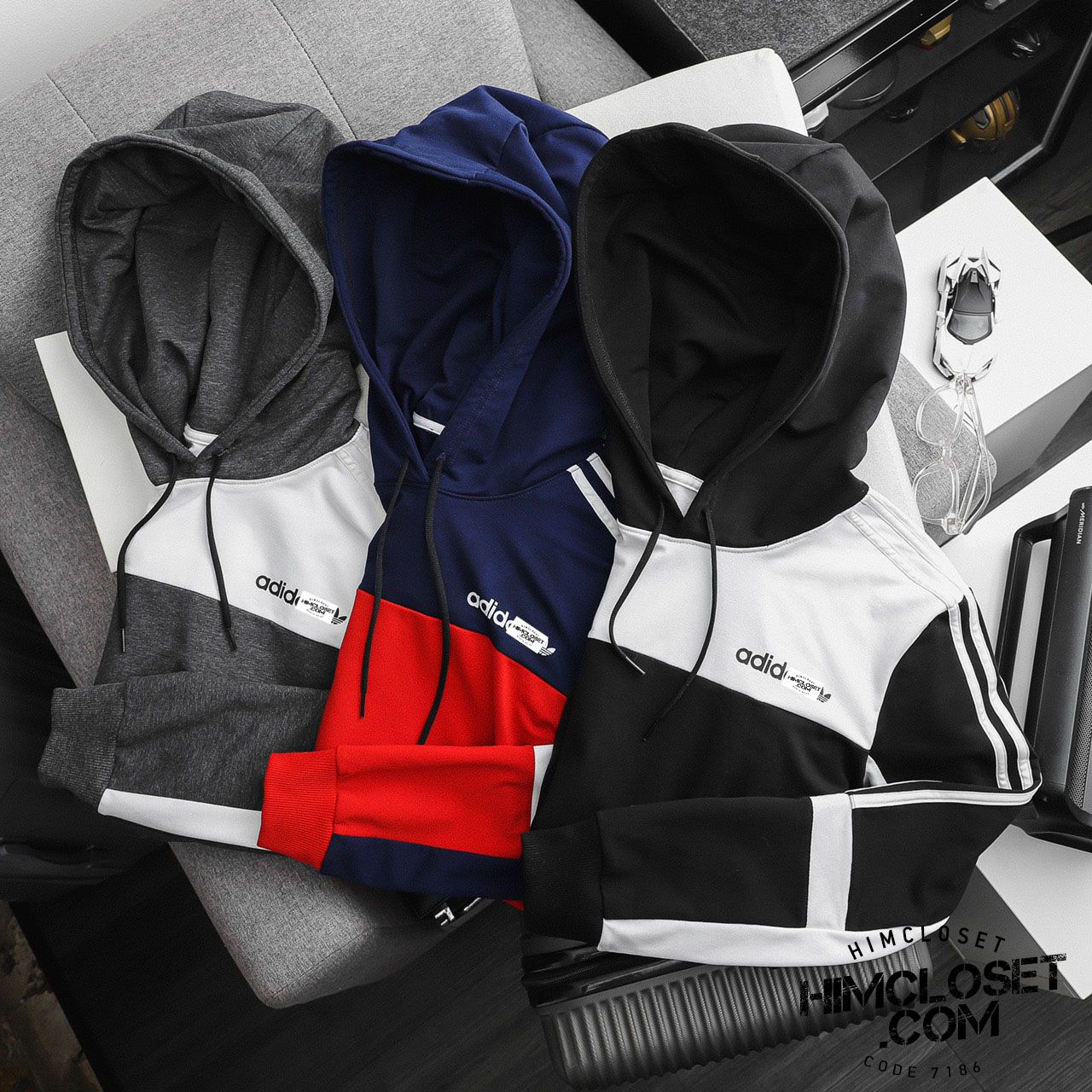 Hoodie Das Sọc Tay