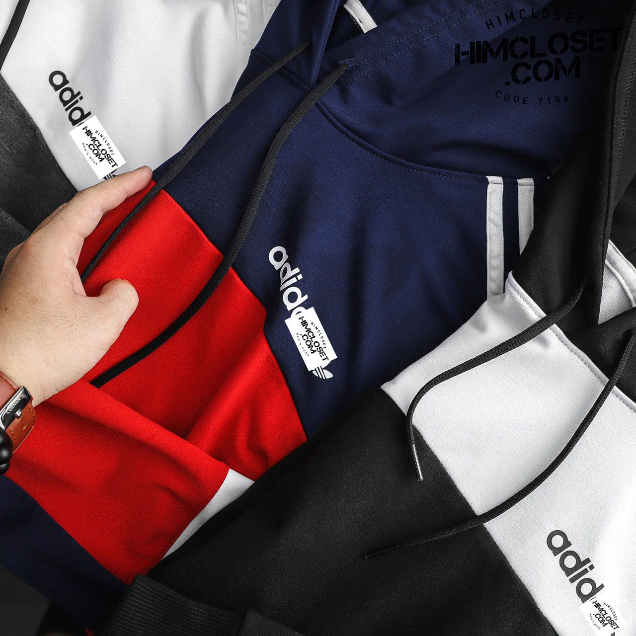 Hoodie Das Sọc Tay