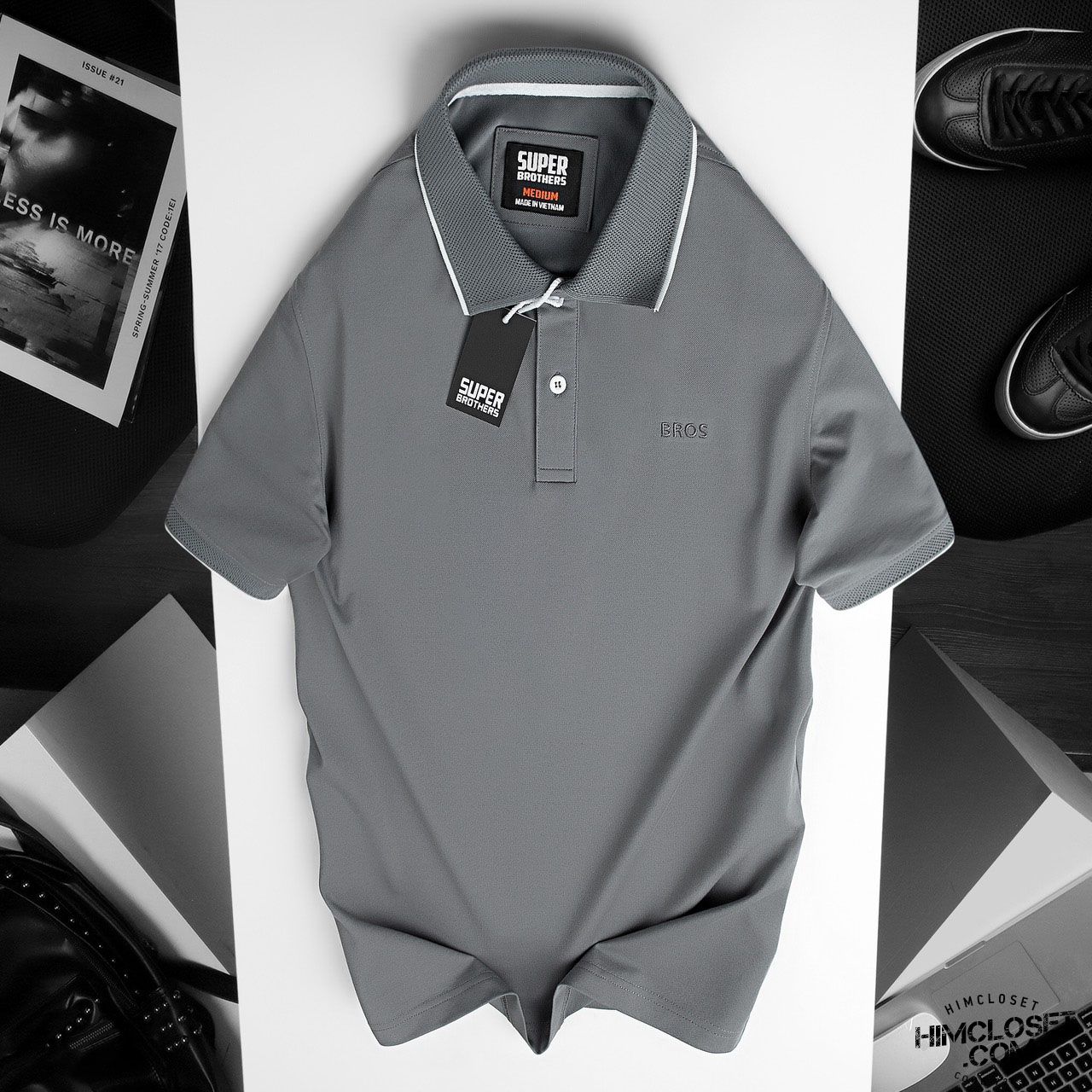 Polo S.Brothers Chữ Thêu