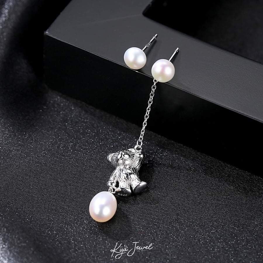 Hoa tai ngọc trai bất đối xứng độc đáo