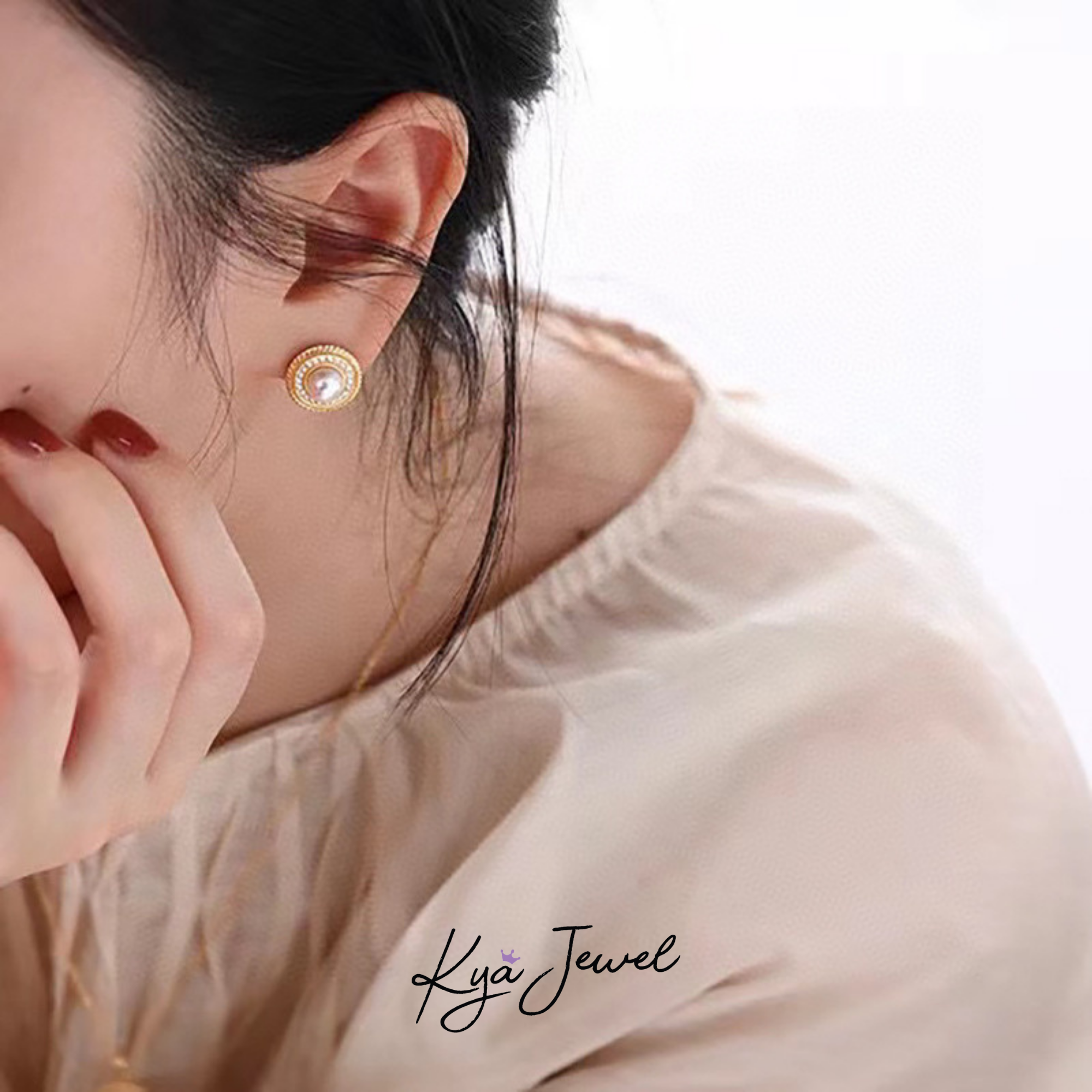 Khuyên tai nữ Feminine Pearl