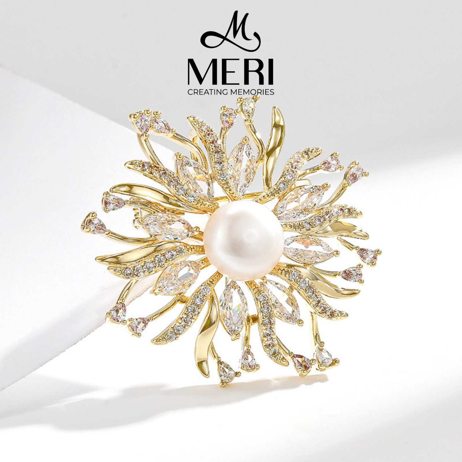Cài áo Snowflake Pearl Elegance
